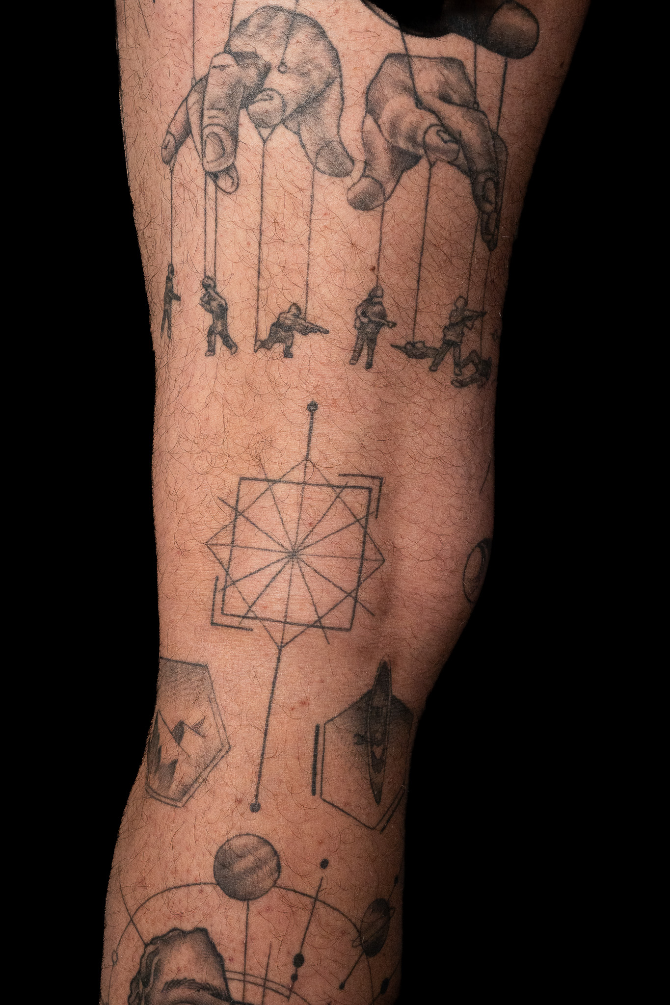 Tattoo - Marionettenspeler geometrie